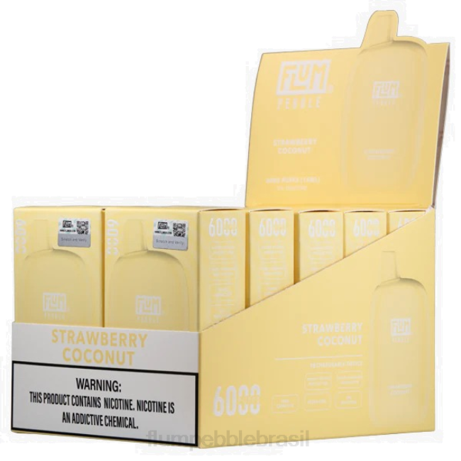 FLUM PEBBLES 6000 baforadas 10 pacotes coco de morango 828A73 | FLUM PEBBLE VAPE BRASIL